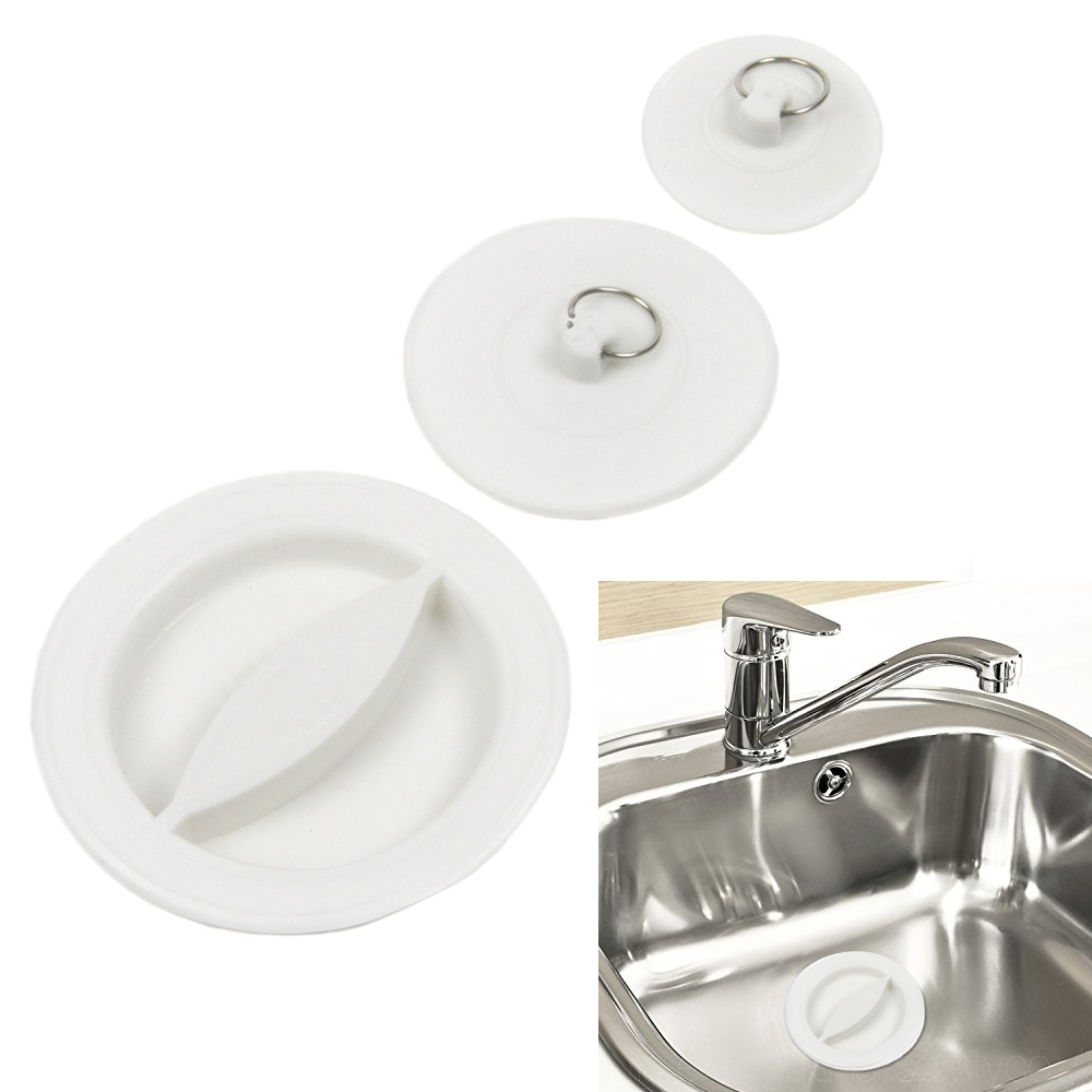 3 X Plastic Drain Stoppers Plugs Large Small Bathtub Bath Kitchen Sink