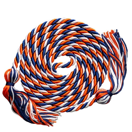 Honors Graduation Academic Honor Cord (Navy Blue/White/Orange)