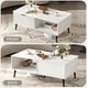 thumbnail image 2 of Qinaqin Blanco Mid Century Moderno Coffee Mesa con Almacenamiento de Profundidad Madera 2-Tier Cocktail Sliding Puerta y Solid Legs para Living Sala o Oficina en Casa, 2 of 7
