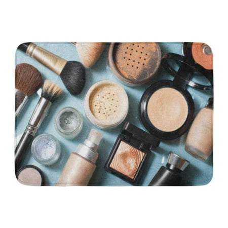 GODPOK Brown Makeup Blue Beauty of Cosmetic Powder Concealer Eye Shadow Brush Blush Foundation Beige Product Rug Doormat Bath Mat 23.6x15.7 (Best Dior Makeup Products)