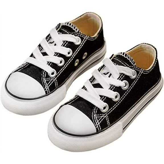 Boys and Girl Low Top Canvas Kids Lace up Sneakers
