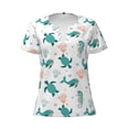 thumbnail image 2 of Uemuo Turtles And Seahorses Drawing Women's Deep V-Neck Low Cut Tops - Casual Loose Fit with Stainless Steel Loop, Soft, Breathable, Perfect for Office, Travel, and Daily Wear-Medium, 2 of 5