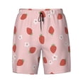 thumbnail image 4 of Lsque Mens Swim Trunks Hand Drawn Strawberry Pattern - Bathing Suit Compression Liner - Beach Swim Shorts Swimwear - (S-3XL) - Stretch Quick Dry -X-Large, 4 of 9