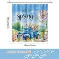thumbnail image 2 of Easter Shower Curtain Spring Floral Bunny Bathroom Curtain Set Rabbit Easter Eggs Truck Happy Easter Bath Decor Waterproof Fabric Washable Curtain with 12 Hooks (Blue, 72x72 inch, Truck), 2 of 6