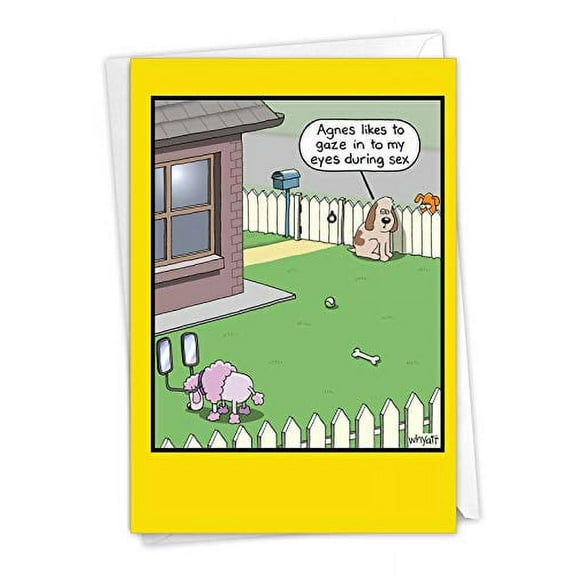 Rearview Mirrors - Funny Dog Happy Birthday Card with Envelope (4.63 x 6.75 Inch) - Hilarious Congratulations Greeting Card for Husband, Men's Birthdays - Animal Stationery Bday Note Card C6395BDG