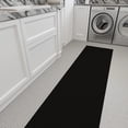 thumbnail image 2 of Ottomanson Extra Long Runner Rug Non-Slip Low Pile Stain Resistant, Solid Black, 1'10.5" x 50', 2 of 13