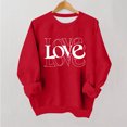 thumbnail image 2 of yoeyez Oversized Crewneck Sweatshirts for Girls Baby Girl Valentines Outfit Heart Printed Long Sleeve Shirts Spring Valentines Clothes Red,3 Years, 2 of 7