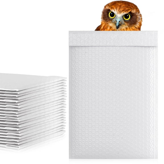 White Poly Bubble Mailers, Padded Self Seal Envelopes, 400 Count, 7.25 x 11 in