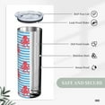 thumbnail image 4 of Stainless Steel Tumbler Blue Striped Octopus Coffee Mug Water Bottle 20oz Insulated Travel Straight Cups Hot Beverage Drinks Cup with Spill Proof Lid Straw for Men Women Kids, 4 of 6
