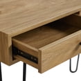 thumbnail image 4 of Caffoz Home Office Computer Hairpin Leg Desk with Drawer, Oak, 4 of 9