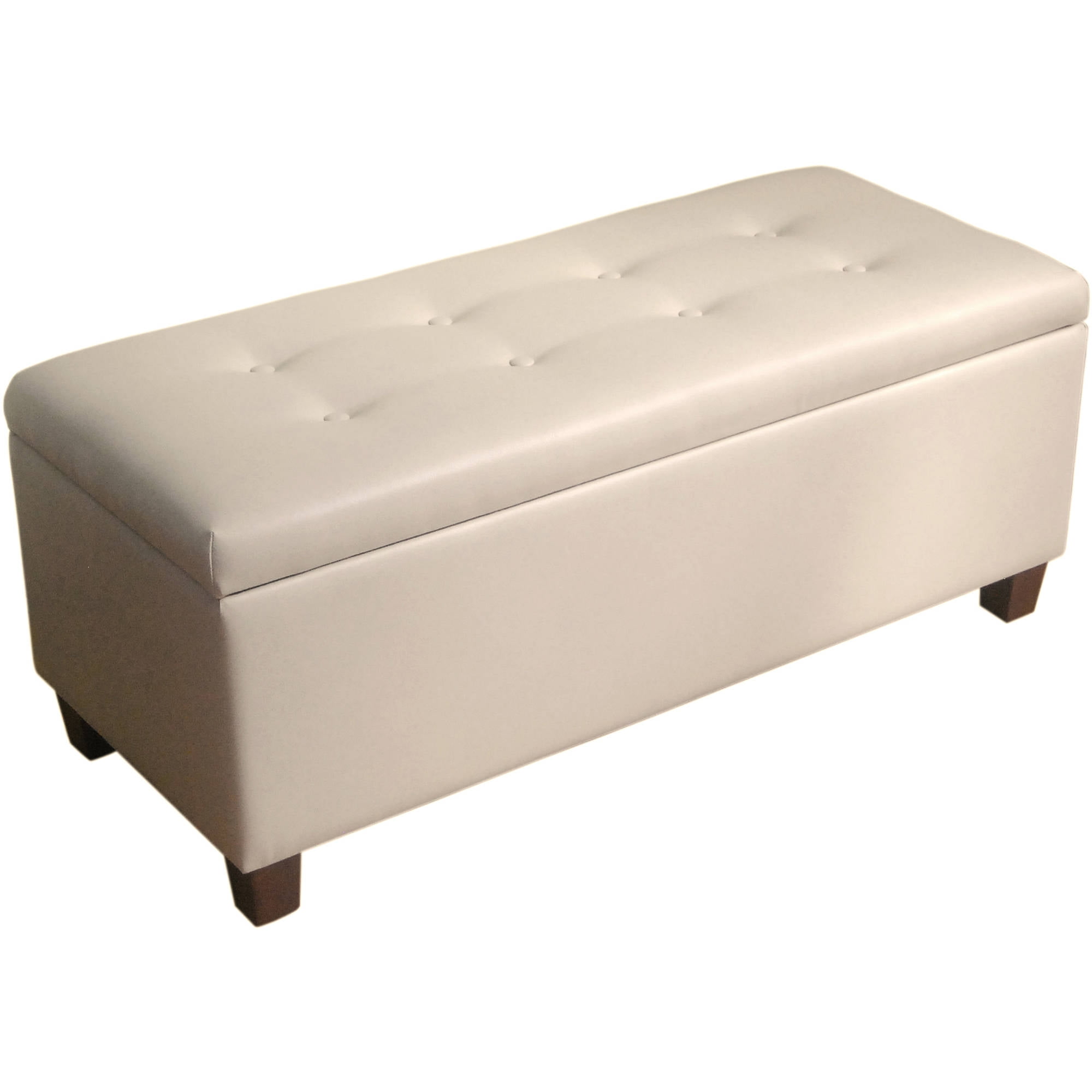 HomePop Large Faux Leather Storage Ottoman, Multiple Colors