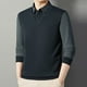 thumbnail image 3 of Blusa y camisa de manga larga con cuello vuelto para hombre, color liso, intensificación de patrón, cálida, con cuello vuelto, blusa de poliéster para hombre., 3 of 4