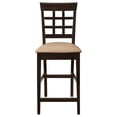 thumbnail image 4 of Cappuccino &amp; Beige Counter Stools (Set of 2) - 25" Seat, Mocha Fabric, Wood Frame, Dining Room, Transitional Style, Casual Kitchen Island Seating, 4 of 11