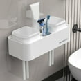 thumbnail image 7 of Wall Mounted Toothbrush Holder With 2 Cups, ABS Bathroom Toothbrush and Toothpaste Organizer, 7 of 7