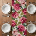 thumbnail image 6 of Pink Flowers Table Runner - 36 Inch Long, Kitchen Dining Table Runner Dresser Scarves, Spring Watercolor Floral Leaves Plants Beige Farmhouse Decor for Coffee Tables Wedding Party Banquet, 6 of 8