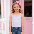 thumbnail image 4 of Wxirdiow Girls Sleeveless Undershirts Girls Undershirts Kids Camisole Cami with Adjustable Straps Athletic Ribbed Knit Tank Tops for Dance Yoga Light Purple Size,6-7 Years, 4 of 7