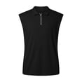 thumbnail image 5 of Workout Tank Tops Men Lightweight Breathable Quarter Zip Collared Sleeveless Polo Shirt Athletic Running Gym Tanks, 5 of 6