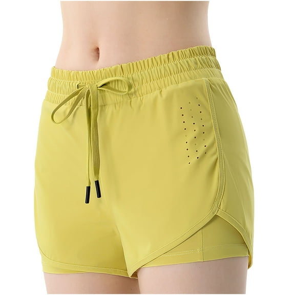 aidice Workout Shorts for Women Breathable Skinny Stretch Quick Dry Elastic Waisted Lined Yoga Running Shorts