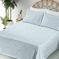 thumbnail image 3 of Ambesonne Botanical Fitted & Flat Sheet with Sham 3 Pcs Set, Summer Sky Minimalist, Twin XL, Soft Blue and Deep Sky Blue, 3 of 5