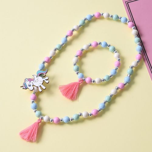 Multicolored Two Echolife 6 Sets Princess Girls Play Necklace Bracelet Set with Unicorn Bag Girls Dress Up Pretend Play Costume Jewelry Kit for Party Favors Kids Gifts Multicolored Two Echolife 6 Sets Princess Girls Play Necklace Bracelet Set with Unicorn Bag Girls Dress Up Pretend Play Costume Jewelry Kit for Party Favors Kids Gifts