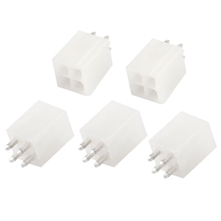 Unique Bargains 5 Pcs Beige 4 Pin Straight Plug Jack ATX PCB Power Connector Adapter price history on PriceWatchPro