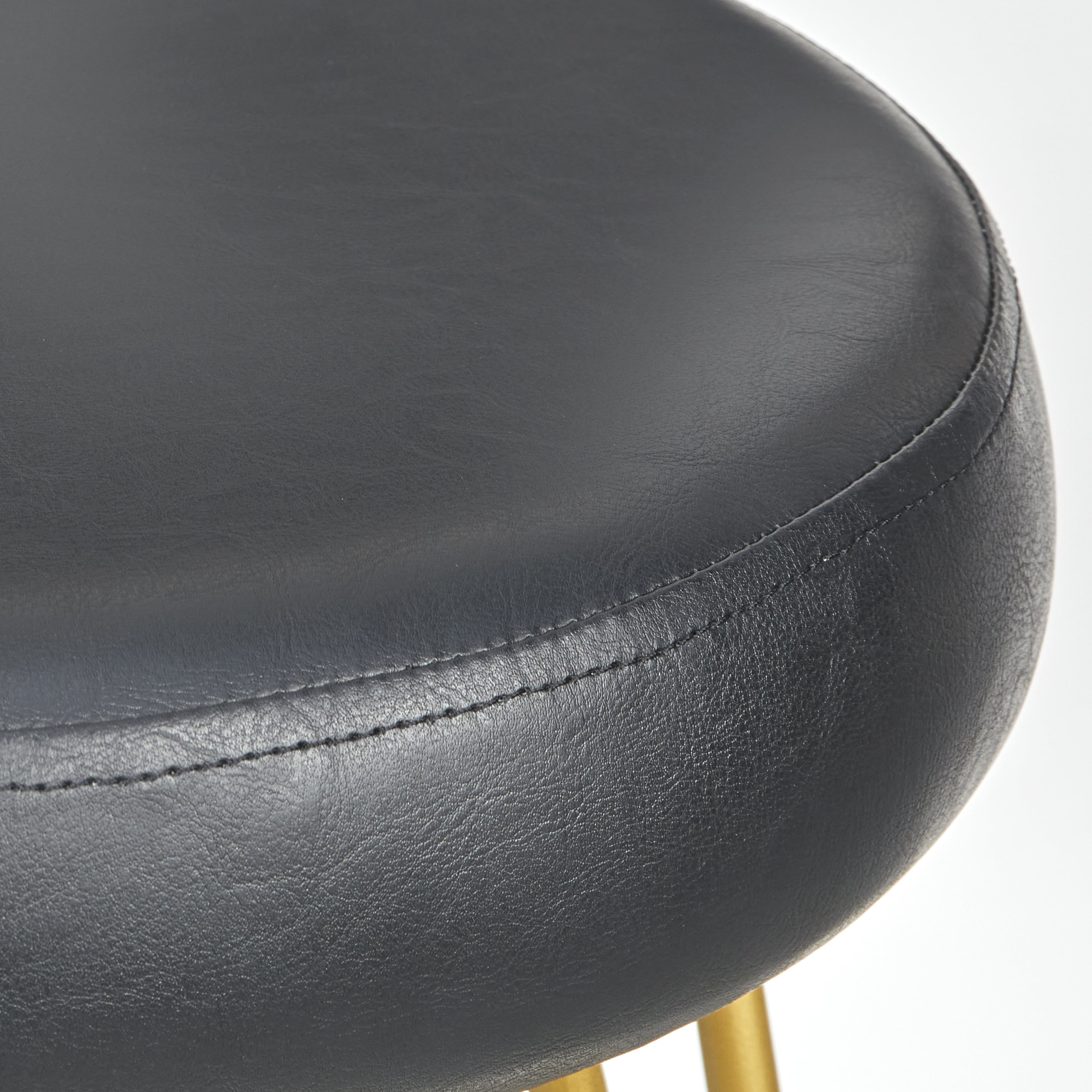 TMS Magnus Bar 30” High Backless Bar Stool, Set of 2, Black Faux Leather Seat with Gold Metal Frame