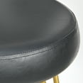 thumbnail image 3 of TMS Magnus Bar 24” High Backless Counter Stool, Set of 2, Black Faux Leather Seat/Gold Metal Frame, 3 of 5