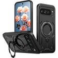 thumbnail image 1 of KOMI Magnetic Case for Google Pixel 9A with Rotatable Ring Holder [Compatible with MagSafe] Military Shockproof Kickstand Protective Case for Google Pixel 9A, Black, 1 of 5