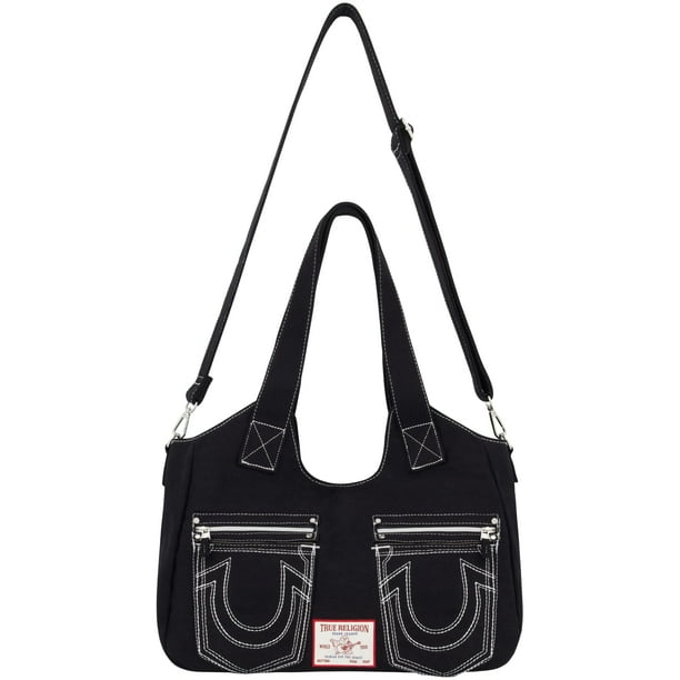 Bolso tipo cartera True Religion para mujer, poliéster y algodón, color negro