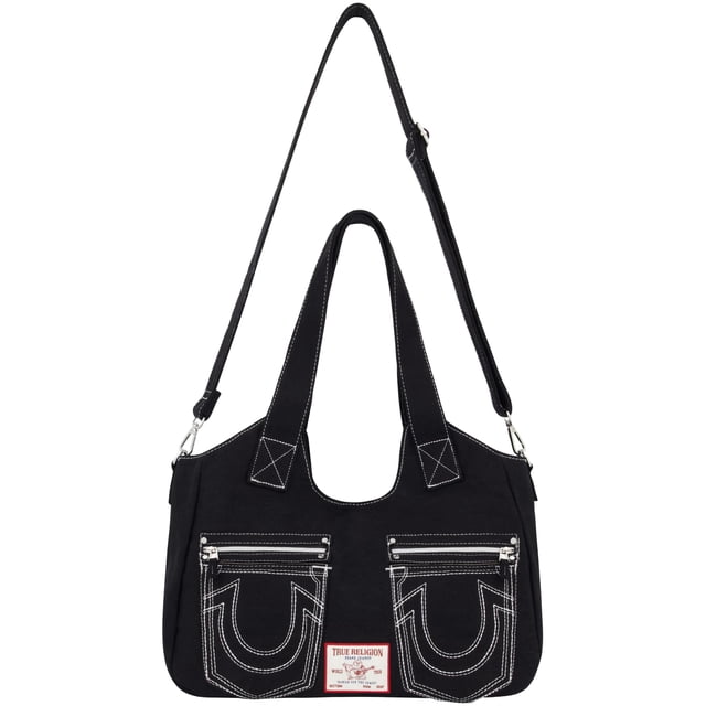 Bolso tipo cartera True Religion para mujer, poliéster y algodón, color negro