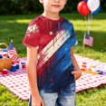 thumbnail image 5 of CCRFTGI American Flag Shirts for Kids Boys Girls Size 7 Patriotic Casual 4th Of July American Flag Striped Outfits July 4th Celebration Summer Shirts 1776 T-Shirts Red 3-4 Years, 5 of 6