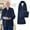 Navy #3, variant on Waterproof Adult Bib for Elderly | Dignified Dining Scarf | Oil & Drool Resistant Clothing Protector | Reusable Washable Bib | 35x160cm Size | 1 Piece