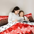 thumbnail image 5 of Castle Fairy Female Men Women Pixelated Blocks Miners Bedding Comforter Set 2pcs,Video Game Gamepads Twin Comforter Sets Microfiber,Geometric Plaid Patchwork Breathable Bedding Set, 5 of 8