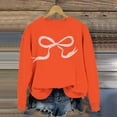 thumbnail image 4 of Hoodies For Women Pullover Teen Girls Round Neck Cute Bow Pattern Long Sleeved Pullover Sweater Bow Sweater Top Sweatshirt Fall Fashion Outfits Winter Clothes 2025, 4 of 4