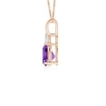 thumbnail image 2 of ANGARA Natural Trillion Amethyst Solitaire Pendant with Diamond in 14K Rose Gold for Women (Size-5mm) | February Birthstone, Birthday, Anniversary, Jewelry Gift for Women | Natural Amethyst Necklace, 2 of 9