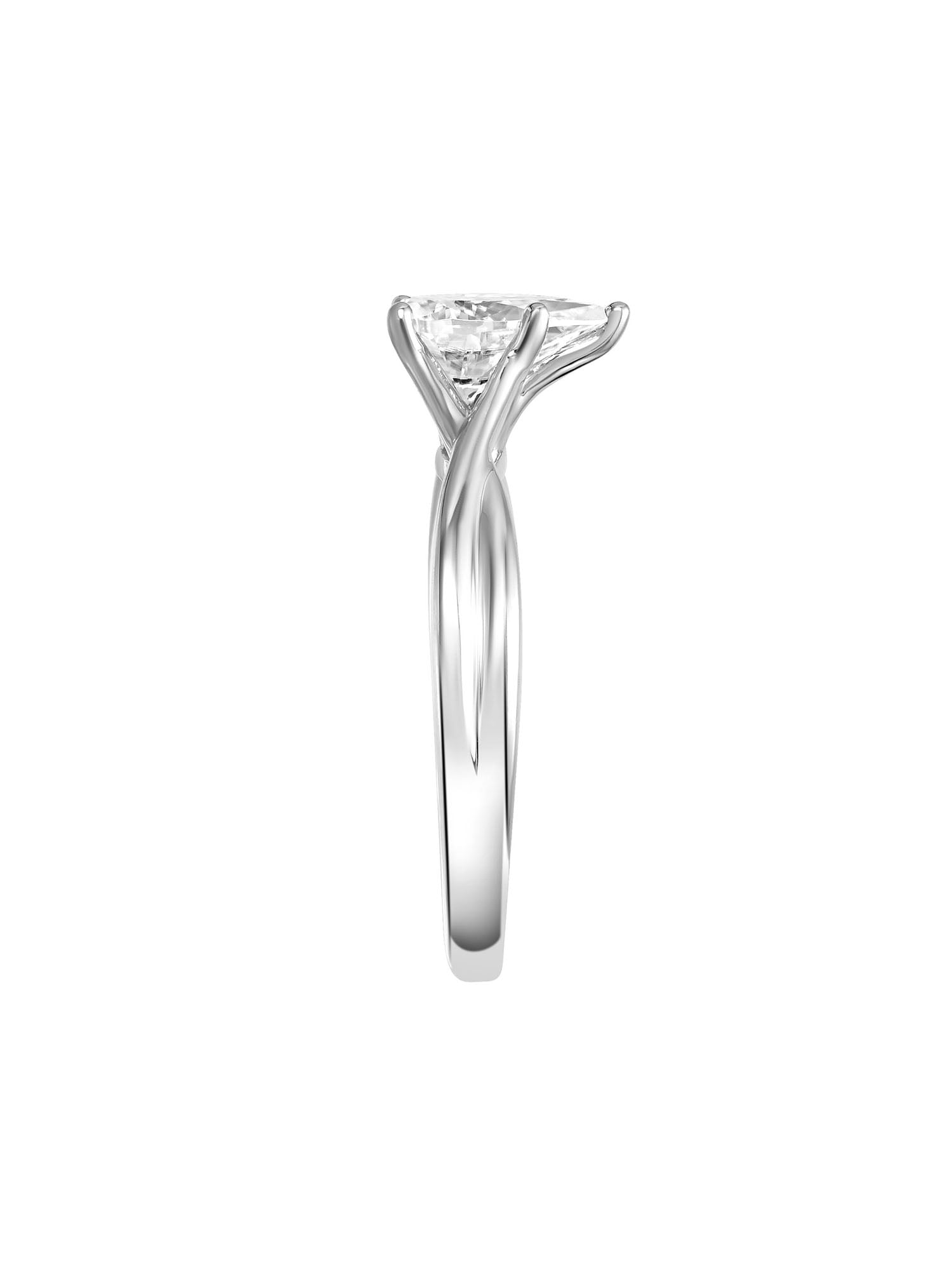 1.1 Carat DEW Pear-Cut Moissanite Sterling Silver Solitaire Engagement Ring