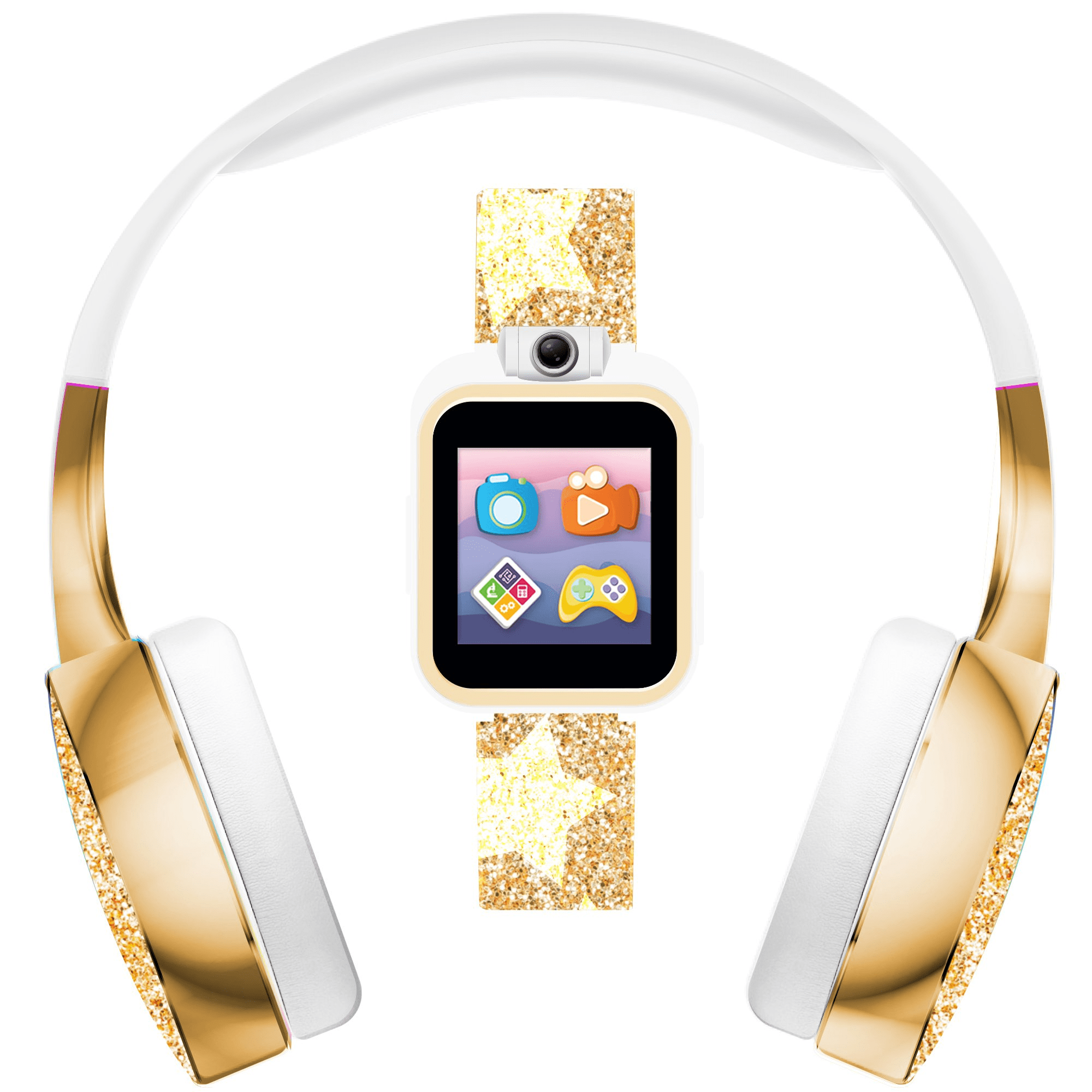 PlayZoom 2 Girls Headphones & Smartwatch Set - Gold Glitter Star