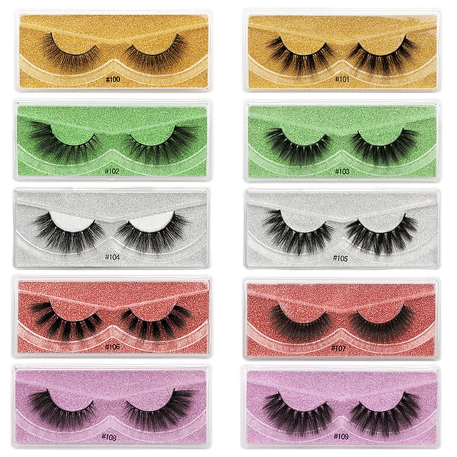 onlyliua Promoción de Temporada 10 Pares de Pestañas Postizas, Imitación de Visón, Pestañas Gruesas, Pestañas Postizas 3D