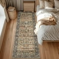 thumbnail image 6 of BERTHMEER 2'x8' Runner Rugs for Hallway Entryway Bathroom Bedroom Kitchen Non Skid Washable Brown Vintage Oriental Traditional Runner Rugs, 6 of 9