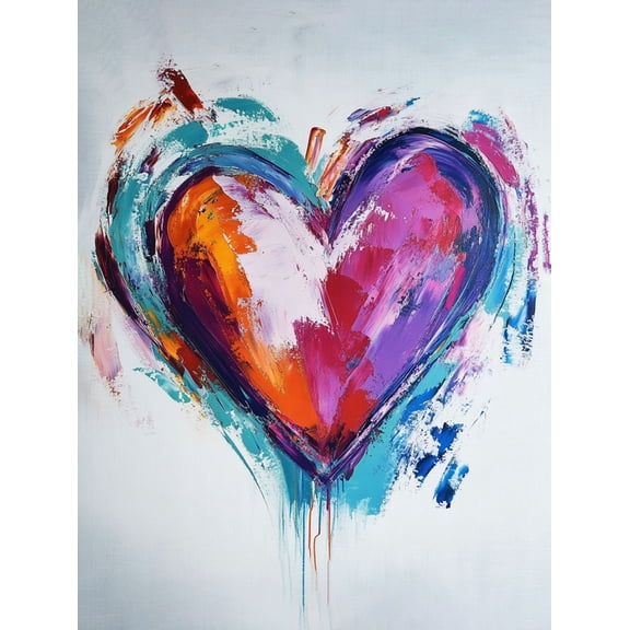 Abstract Heart Painting Decoration Art/Canvas Art， Perfect for Living Room， Bedroom， Office， Dining Room， Hallway， Study Room， Art Gallery， Studio， Coffee Shop， Hotel