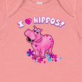 thumbnail image 4 of Inktastic I Love Hippos with Pink Hippo and Flowers Boys or Girls Baby Bodysuit, 4 of 5