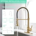 thumbnail image 3 of Gold Kitchen Faucet with Pull Down Sprayer,Commercial Single Handle Brushed Gold Kitchen Sink Faucet with Deck Plate, 3 of 6