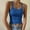 Blue, variant on Hot days, bold styles Olyvenn Women's Sleeveless Crop Tank Top Summer Fashion Slim Fit Scoop Neck Ribbed Knit Basic Crop Cami Shirts Tops Wine L