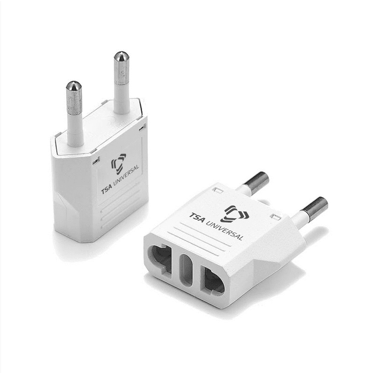 United States to Spain Travel Power Adapter to Connect North American  Electrical Plugs to Spanish Outlets for Cell Phones, Tablets, eReaders, and  More (2-Pack, White) 