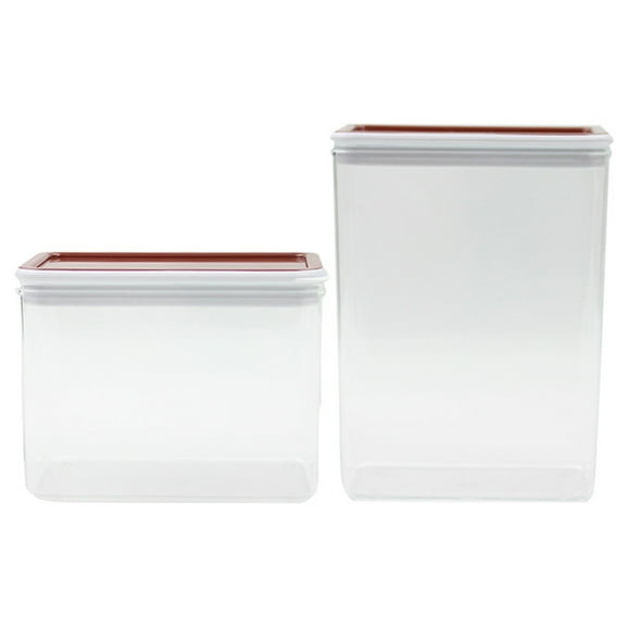 2pcs Square Fresh-keeping Sealed Jar Fruit Powder Box Beanie Bucket Transparent Dtorage Box for Coffee Milk Tea Shop (Size S/L)