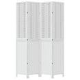 thumbnail image 4 of vidaXL Room Divider 4 Panels White Solid Wood Paulownia, 4 of 7