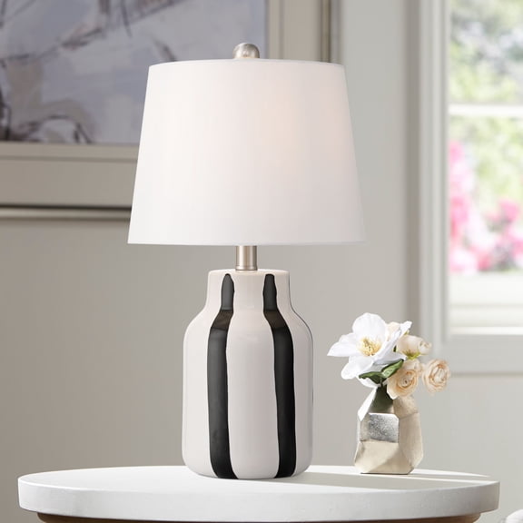 360 Lighting Cookies and Cream 20 1/2 High Black and White Ceramic Table Lamp
