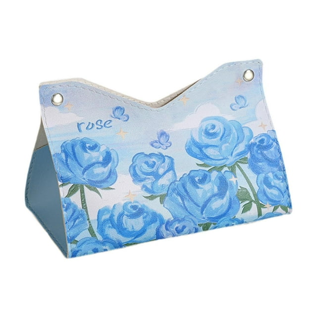Funda rectangular para caja de pañuelos, resistente al agua, de piel sintética, organizador de papel facial para decoración de baño de hotel B