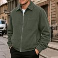 thumbnail image 5 of Rvwovn Men's Ribbed Trucker Jacket Full Zip Lapel Collar Corduroy Fall Outerwear for Daily Wear, 5 of 6
