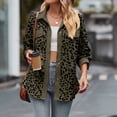 thumbnail image 3 of Camisa Chaqueta de leopardo para mujer, chaqueta holgada con cuello vuelto, chaquetas de gran tamaño para mujer Ygjytge ejercito verde T XL para Mujer, 3 of 6